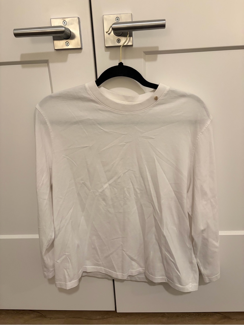 Anine Bing White Long-Sleeve Crewneck Shirt